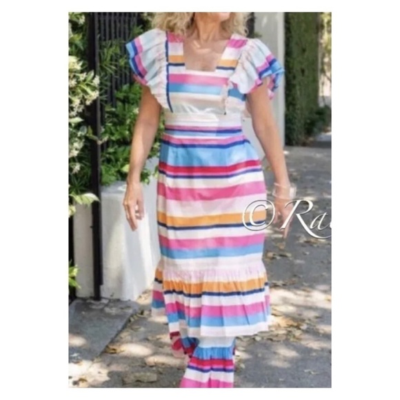 NWT PLENTY BY TRACY REESE Anthropologie Rainbow Striped Midi Dress Small - Picture 12 of 16